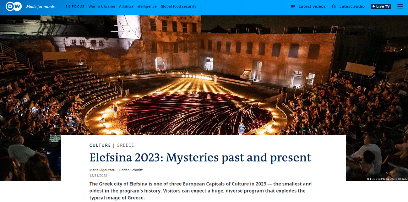 Deutsche Welle Reveals Elefsina’s past and present mysteries